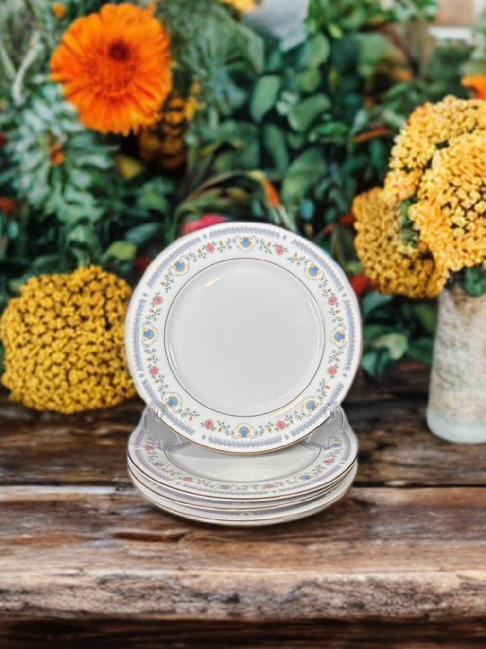 Vntg Sango Tivoli Set of 4 Desert Plates 7.5”